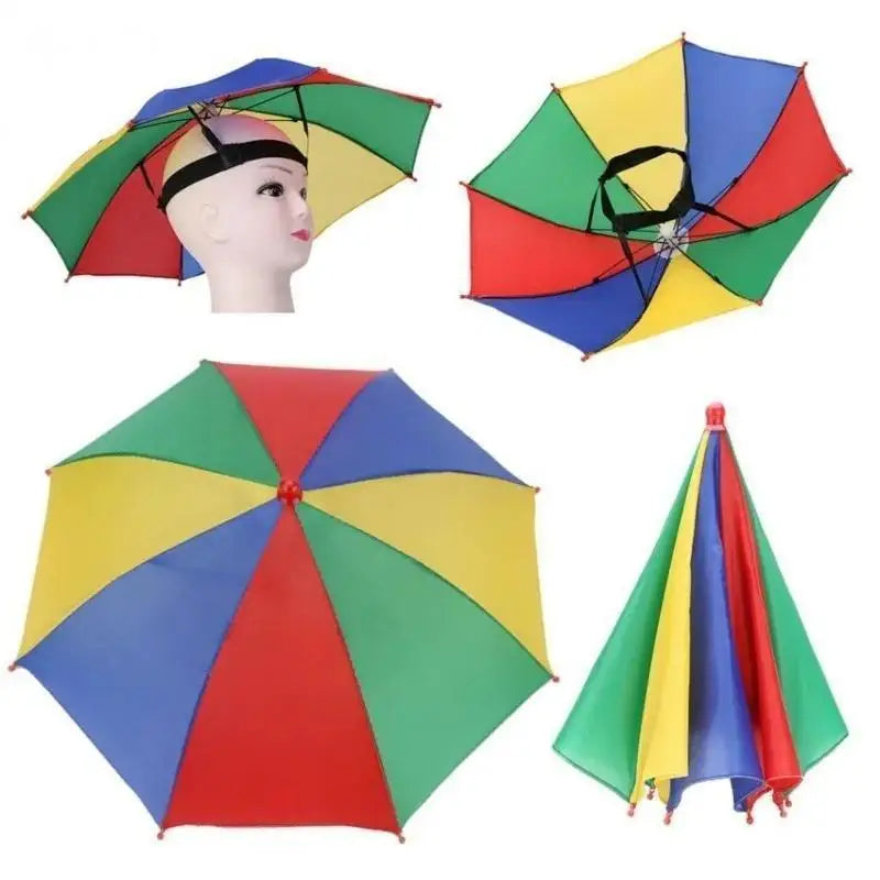 Foldable Rainbow Sunshade Umbrella Hat